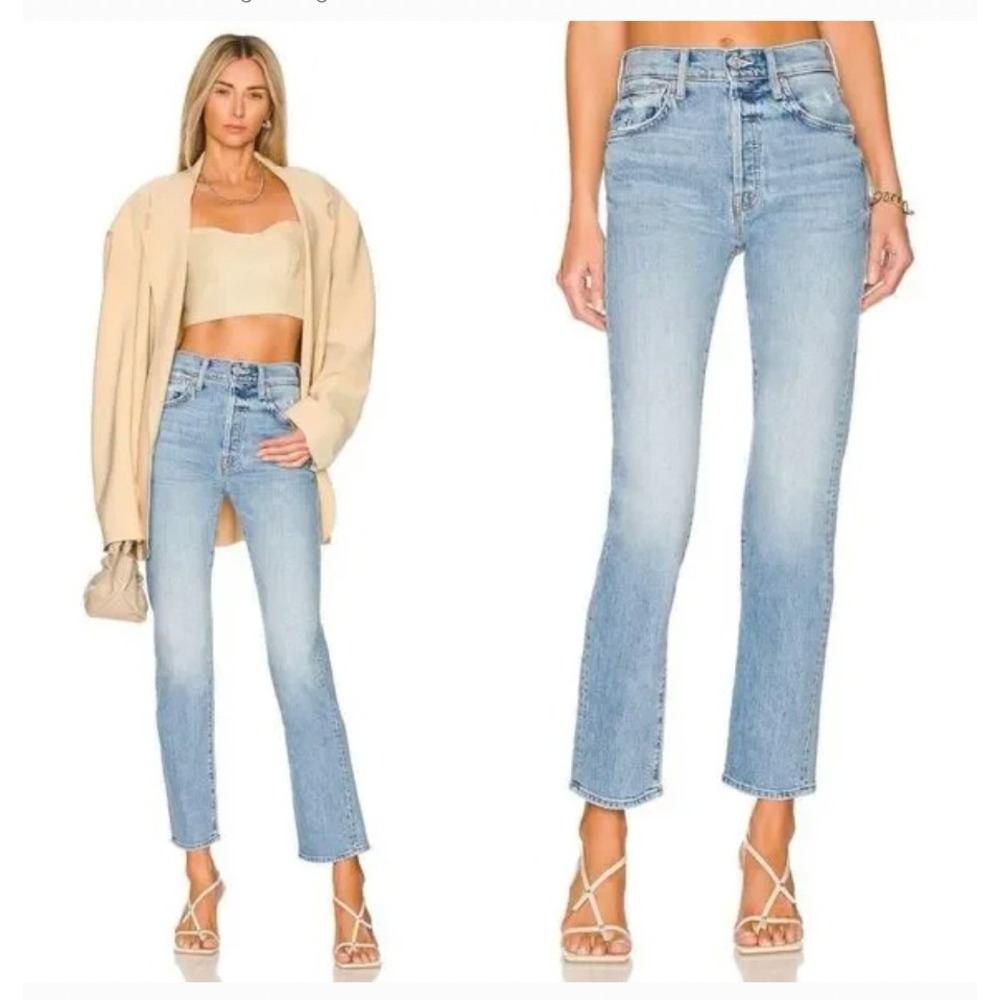Mother Superior High Waisted Hiker Hover Jeans Slay It With Flowers Size 29